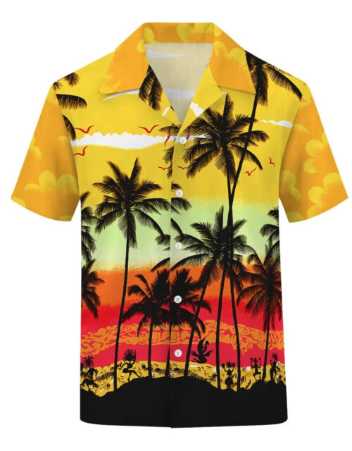 Hawaiian Men's Shirt Summer Fashion Short Sleeve Top 3d Coconut Tree Polo Collar Fashion Oversized Beach Shirt For Men Camiseta