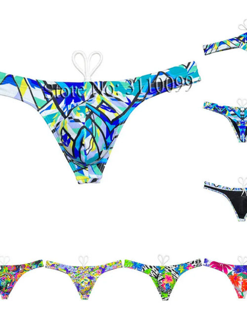 Men's Ice Silk Lining Swim Bikin Surfing Trunksi Swimwear Underwear Beachwear Thong