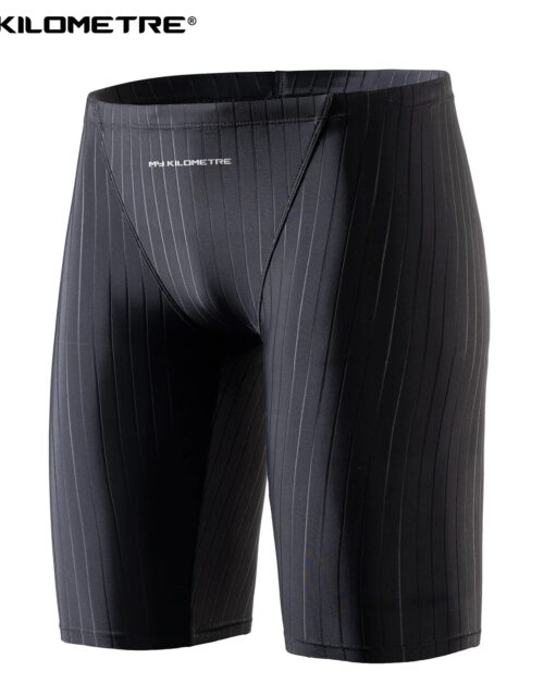 Men's Plus Size Swim Jammers: Black Endurance Solid