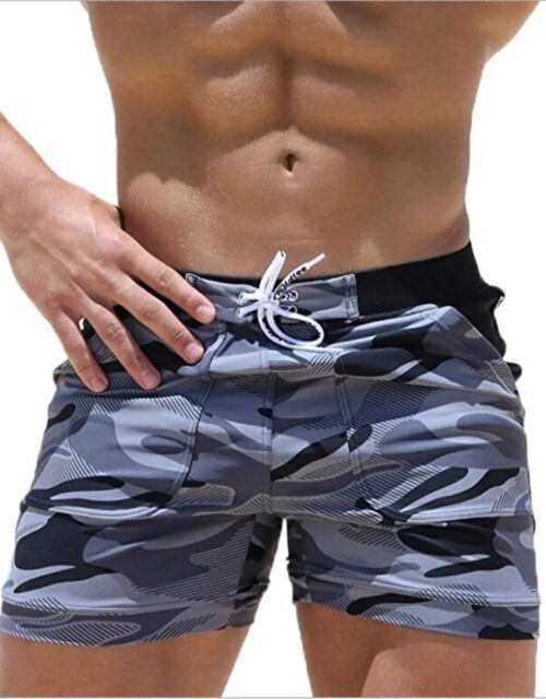Sexy Men's Camo Board Shorts Boxer Briefs