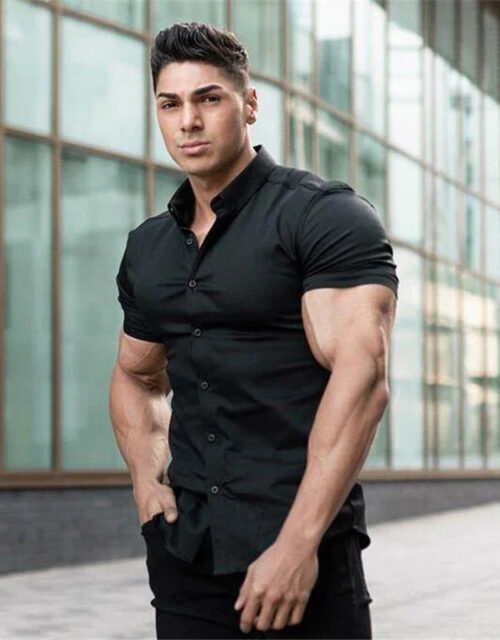 Summer Fashion Slim Fit Short Sleeve Men's Shirt