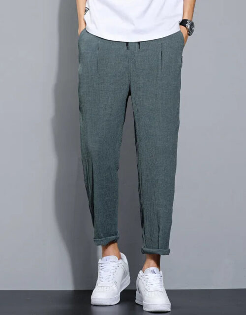 Summer Cotton Linen Men's Trousers Fashion Casual Pants