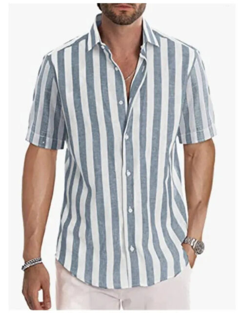 Summer Men's Stylish Striped Beach Shirt