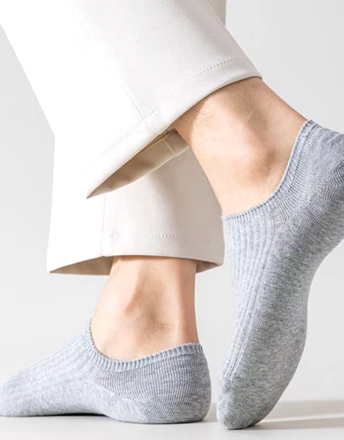 Men's Socks Invisible Cotton Sock Breathable Mesh Comfortable Summer Thin Sports Men Sock Casual Fashion Soft Sox Gray - 5 Pair