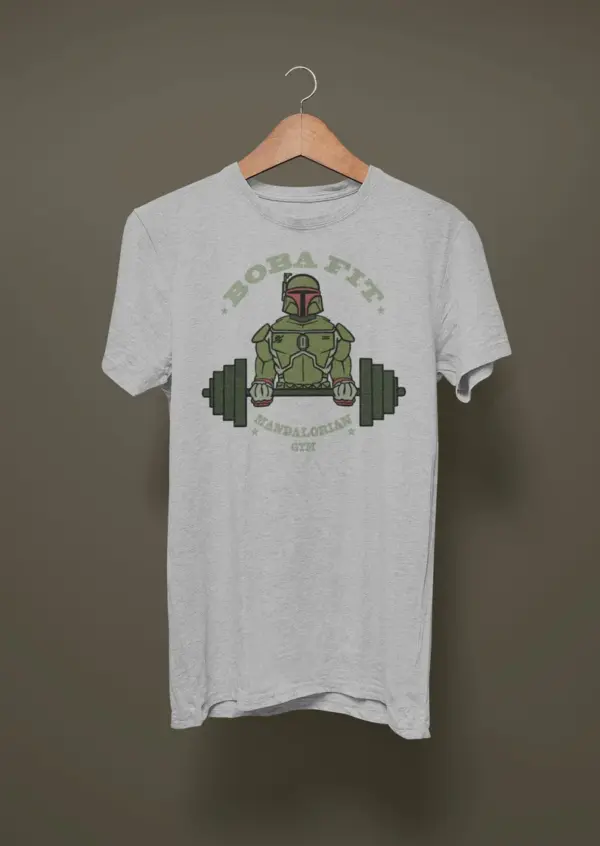 Boba Fett Short Sleeve Tee - Unisex Jersey - Boba Fit - The Mandalorian Gym - Workout Clothes - Image 4