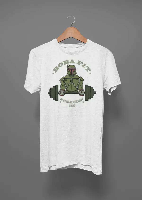 Boba Fett Short Sleeve Tee - Unisex Jersey - Boba Fit - The Mandalorian Gym - Workout Clothes - Image 2