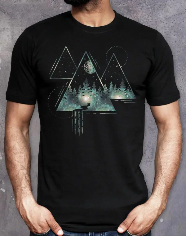 Mens Nature T Shirt Forest Trees