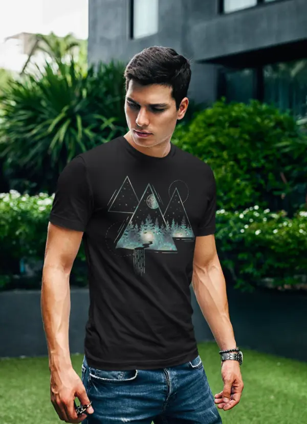 Mens Nature T Shirt Forest Trees - Image 2